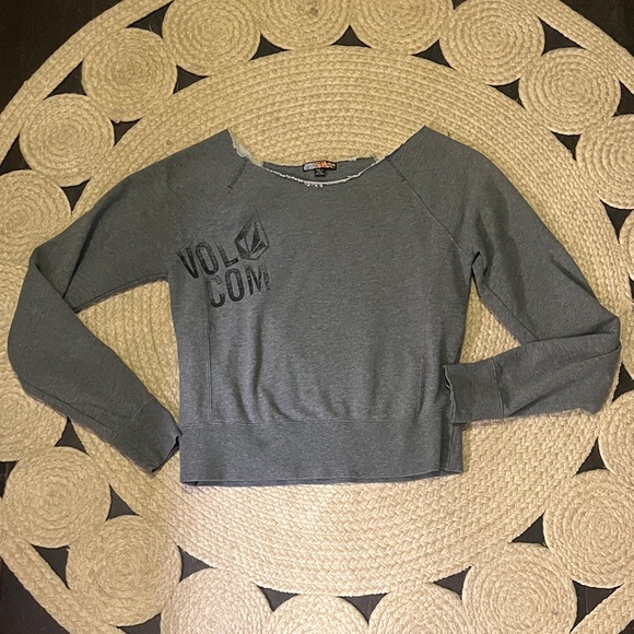 Volcom Women's Charcoal Sweatshirt - Picture 1 of 3